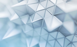 3D-Objekt aus Keramik mit Polygonstruktur